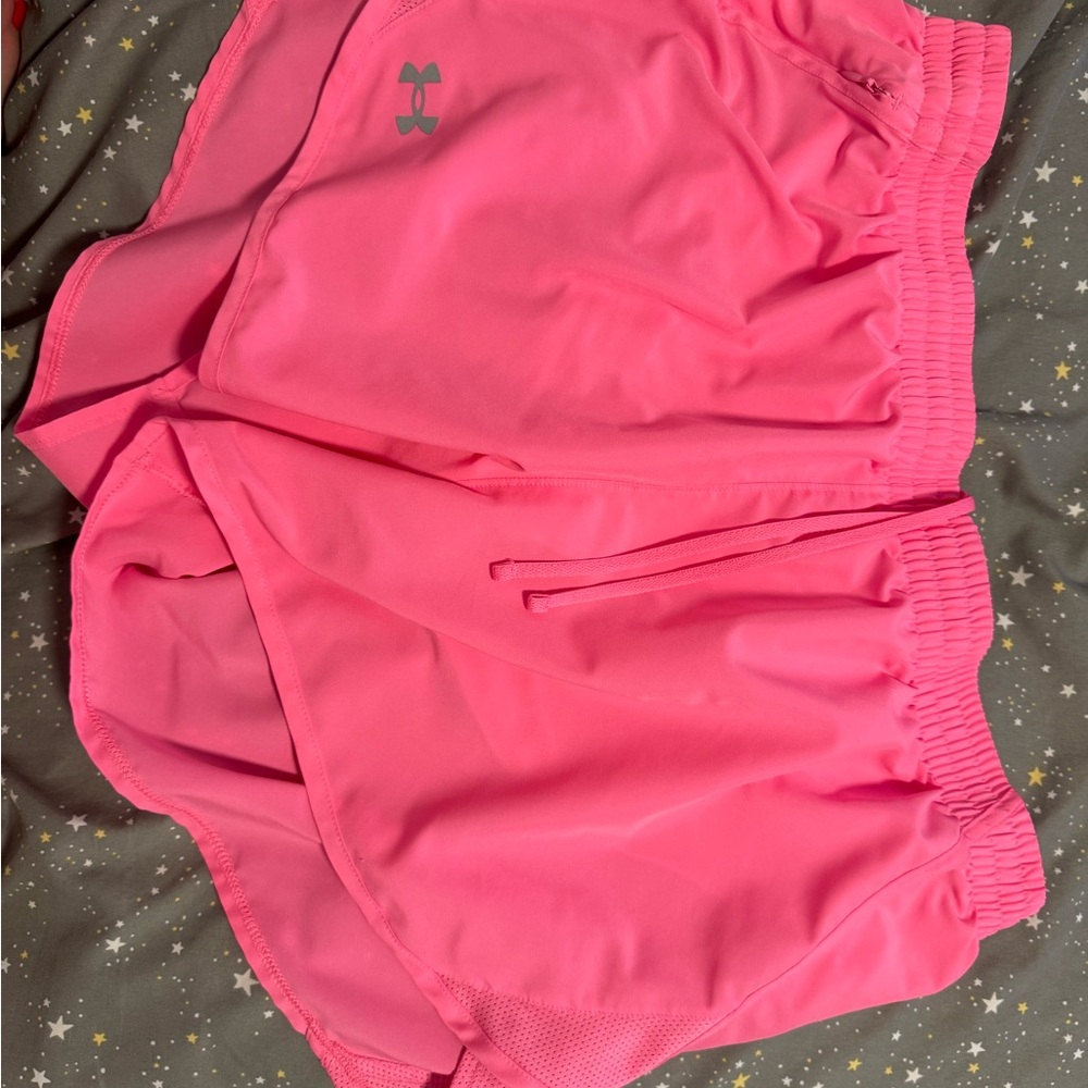 Under Armour Pink Athletic Shorts Lightweight Elastic Waist
